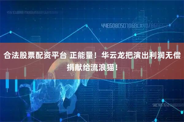 合法股票配资平台 正能量！华云龙把演出利润无偿捐献给流浪猫！